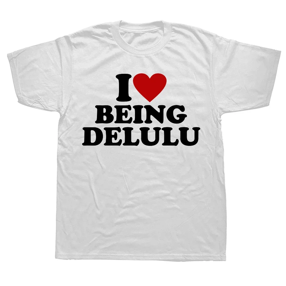 I Love Being Delulu Funny Solulu T Shirt Retro Tee Tops Round Neck Short-Sleeve Fashion Tshirt Clothing Casual Basic T-shirts