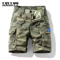 Summer Men Cargo Camouflage Shorts Mens Cotton Beach Multi Pocket Shorts Man Spring Casual Joggers Shorts Male Dropshipping
