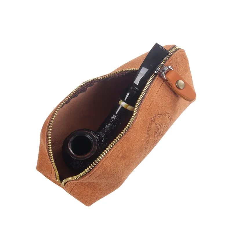 Leather Smoking Pipe Pouch Bag Holder Tobacco Pouch Case Large Capacity Accessories Men Gifts Smoke Pipe Bag