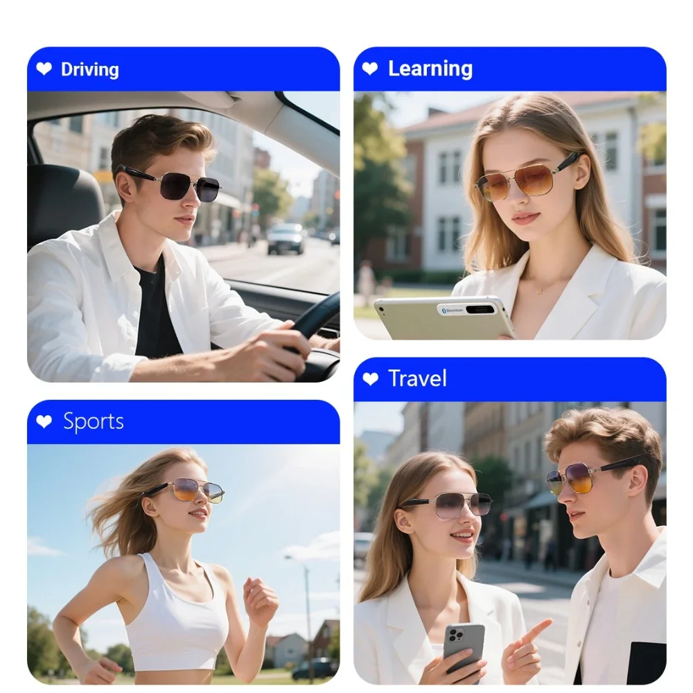 GY300 แว่นตากีฬา Al อัจฉริยะ WirelessTranslation แว่นตากันแดดเสียงรีโมทคอนโทรลแว่นตาเพลงแว่นตากันน้ํา