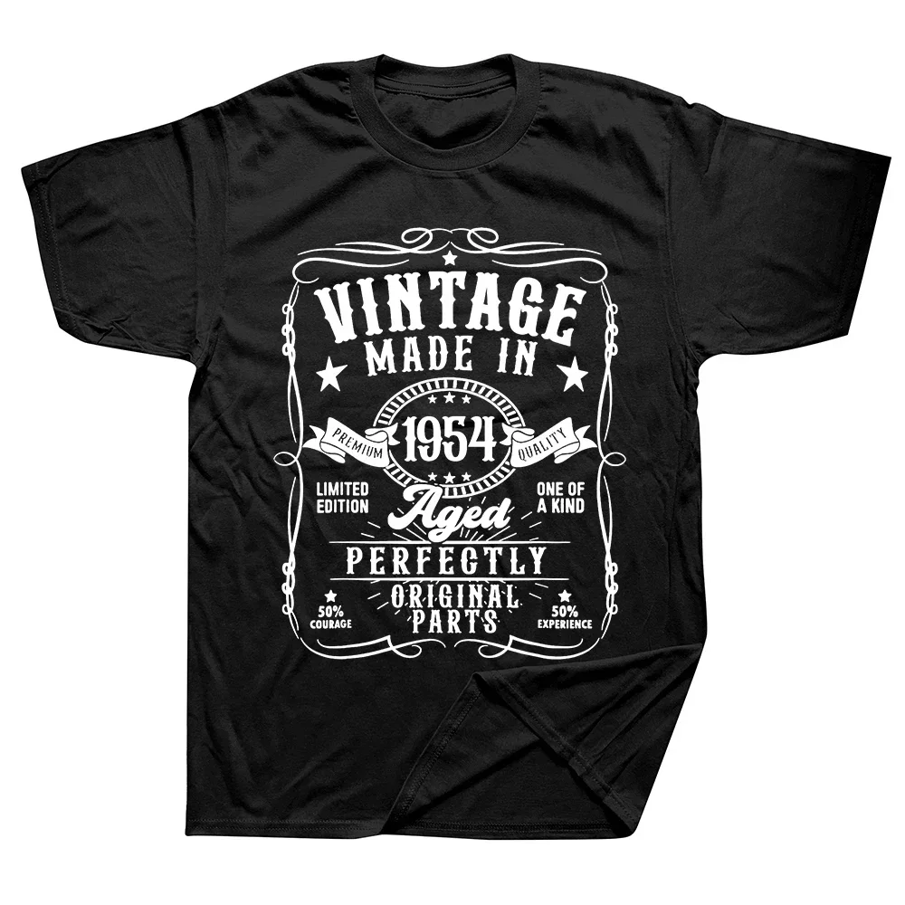 Vintage 1954 70th Birthday Gifts 70 Year Old For Men Women Tee Tops Casual Basic T-shirts Round Neck Fashion Tshirt Clothing