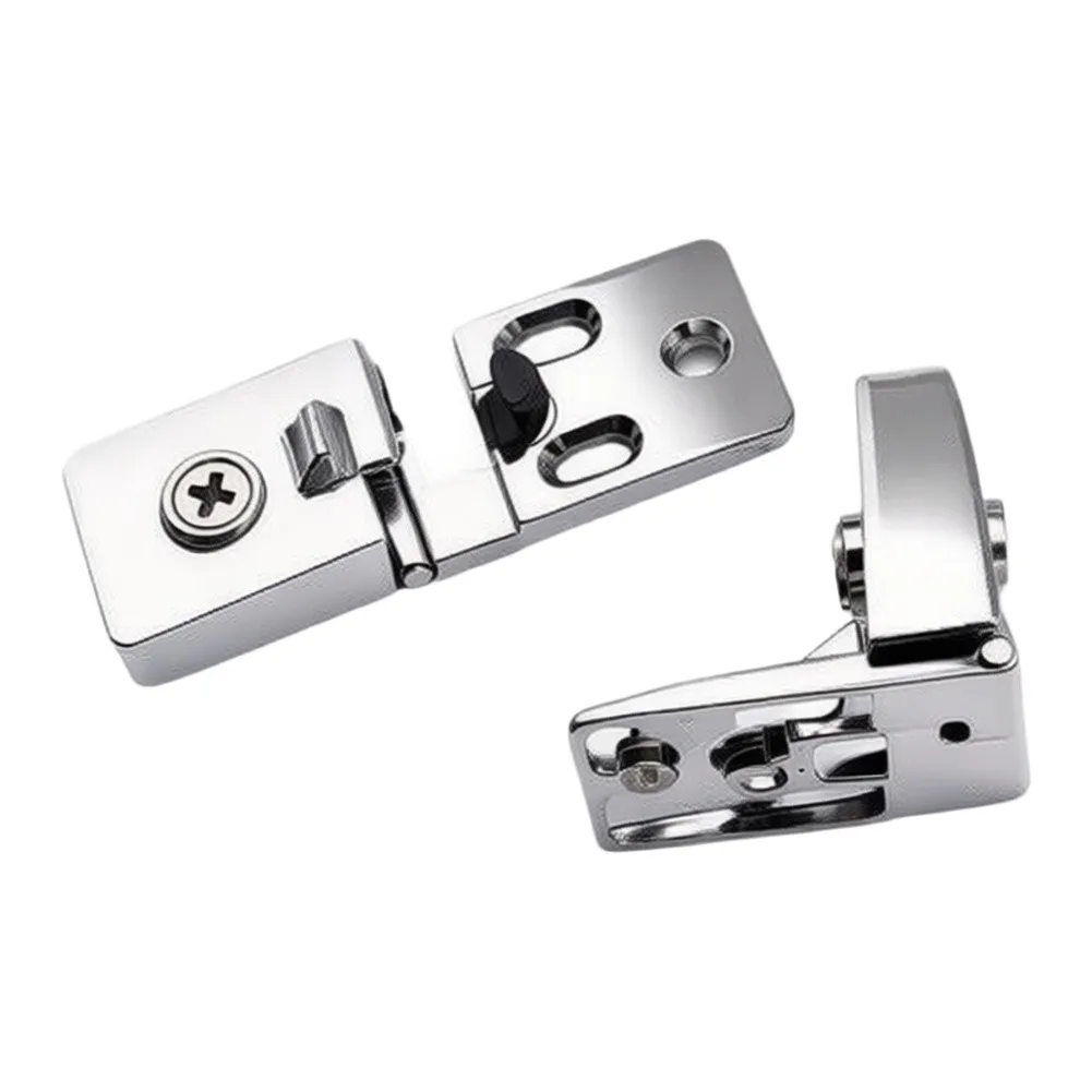 Glass Door Hinge Clamp for Wine Cabinet and Display Case Zinc Alloy 71mm x 28mm 65mm x 28mm Silver Electroplated Bracket