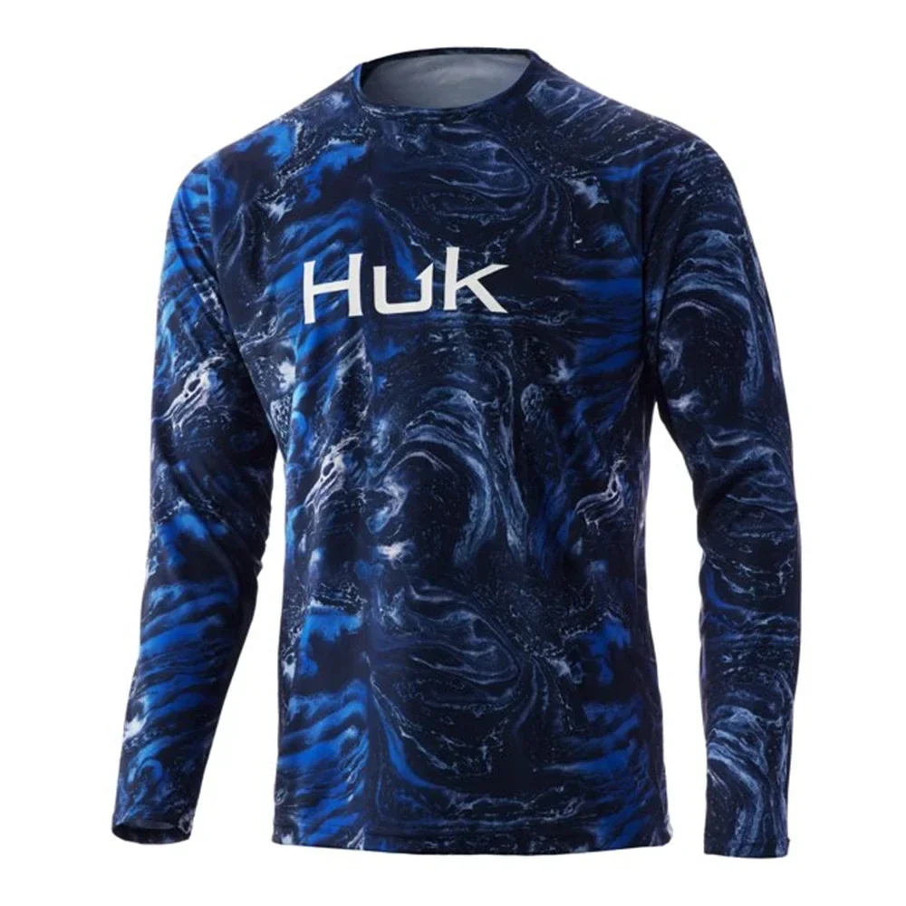 Huk-男性用速乾性フィッシングシャツ、アウトドアスポーツトップギア、ジャージーフィッシュウェア、レーシングおよびランニングスポーツウェア、upf 50 uv、夏