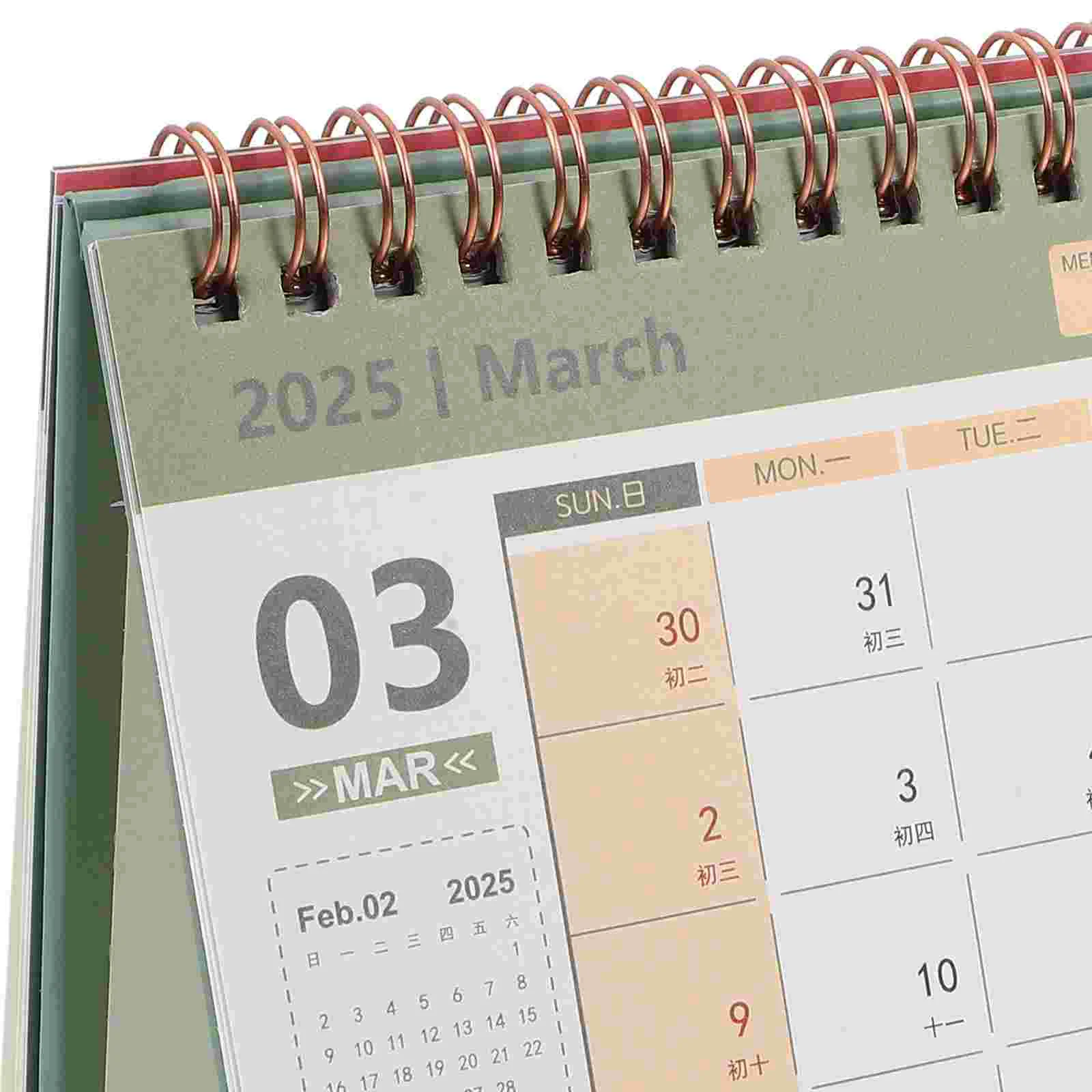 2025 Calendario da tavolo Desktop Delicato e carino Forniture per la casa Uso quotidiano Carta in piedi per la casa