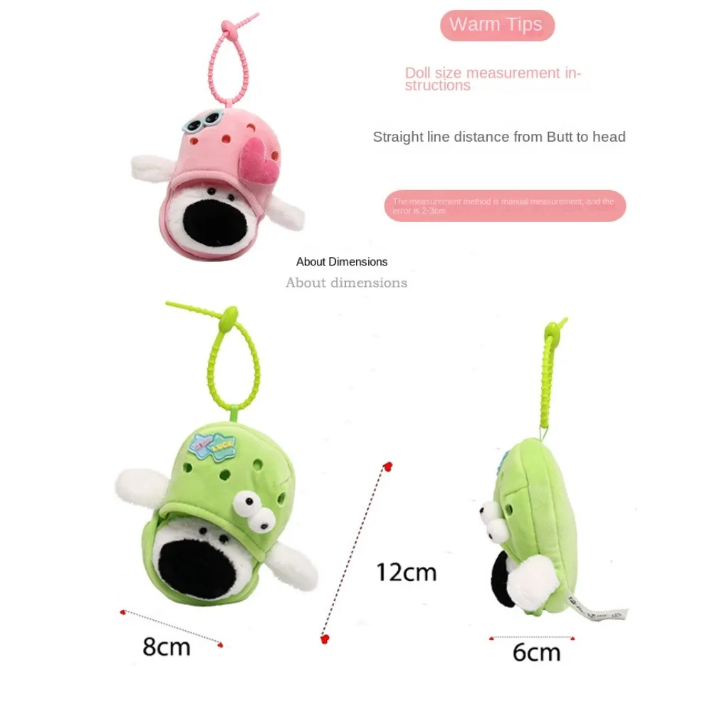 Stuffed Animals Plush Nosy Bear Keychain Cartoon Colorful Slippers Big Nose Dog Plush Doll Pendant Cute Chips