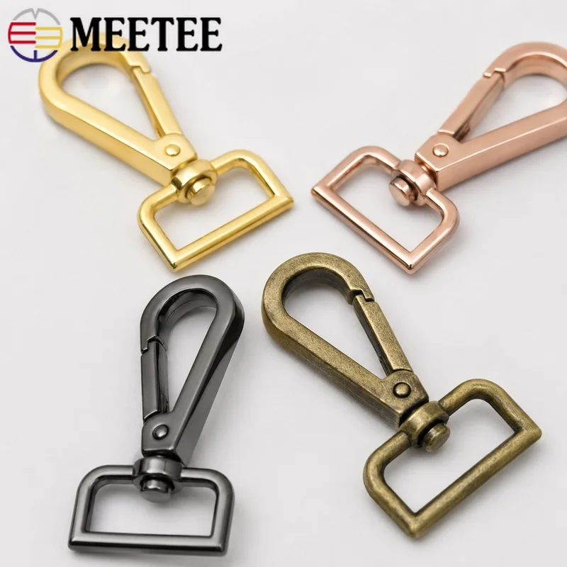 50Pcs 16-50mm Metal Swivel Snap Hooks Zinc Alloy Lobster Clasps for Handbag Webbing Strap Keychain Belt Leather Craft Hardware
