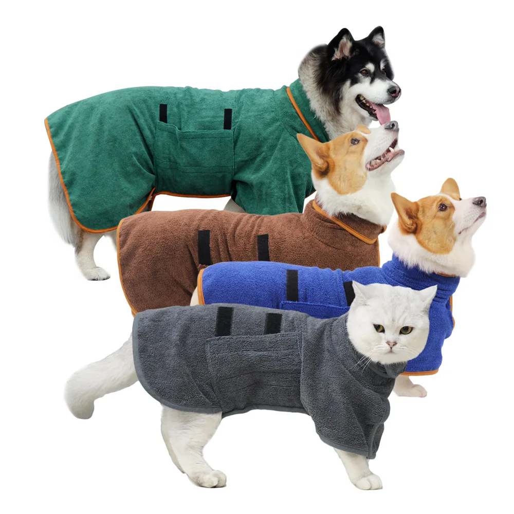 Suitable for pets Absorbent bathrobes Microfiber quick-drying dog bath towels Clothes Pet supplies