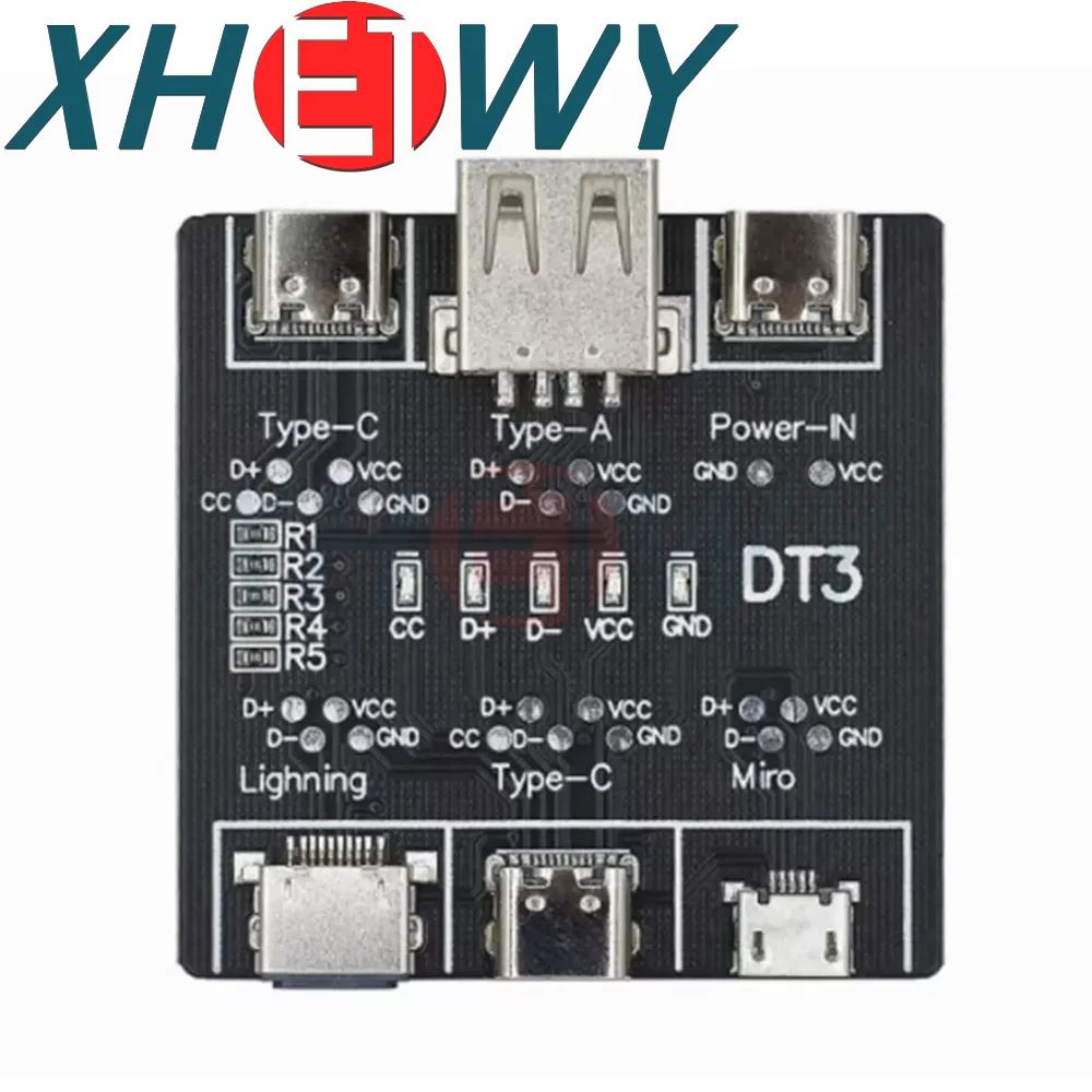 Data cable detection board DT3 suitable for Apple Android Type-C interface fast charging cable anomaly detector