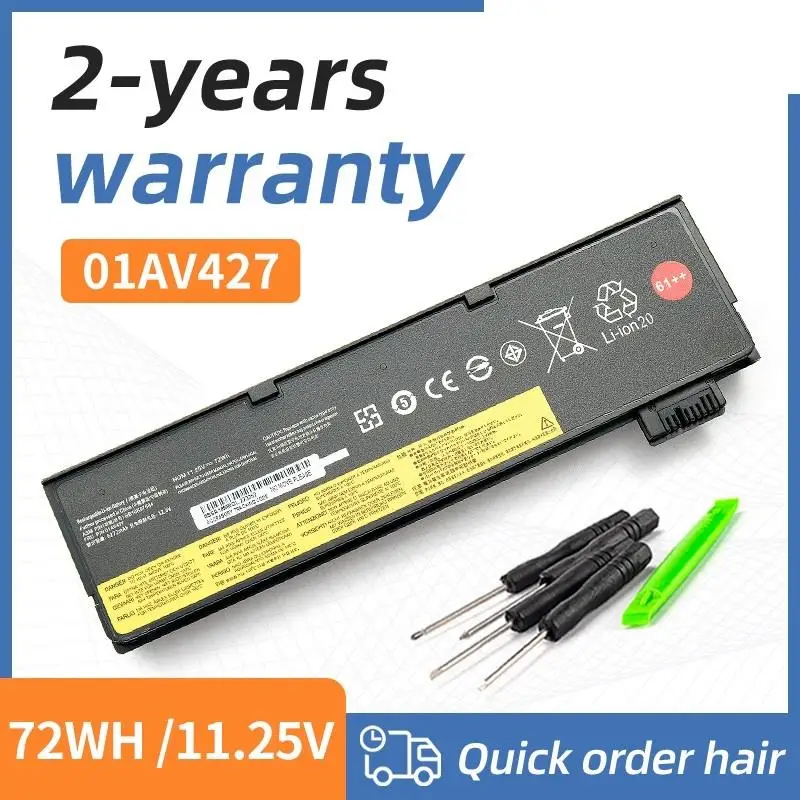 To 01AV427 72Wh Laptop Battery For Lenovo ThinkPad T470 T480 T570 T580 P51S P52S 01AV428 01AV492 01AV423 SB10K