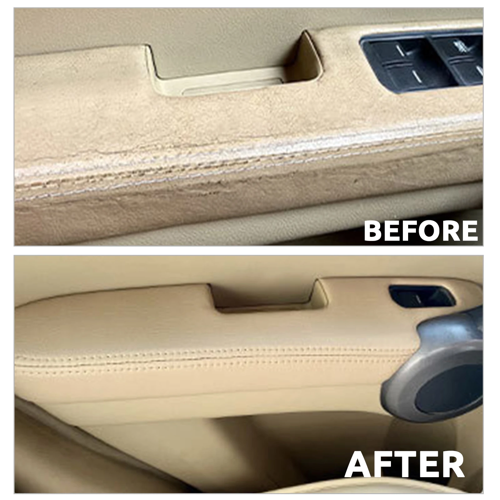 Perfect Fit For Honda CRV 2007 2008 2009 2010 2011 PU Leather Car Interior Door Armrest Panel Cover Sticker Trim