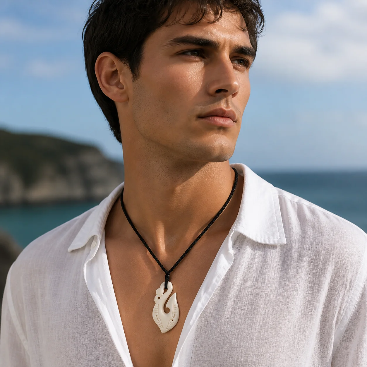 GX034 New Zealand Maori jewelry handmade yak bone Manaia pendant Primitive tribes totem amulet Hawaii pendant for gift