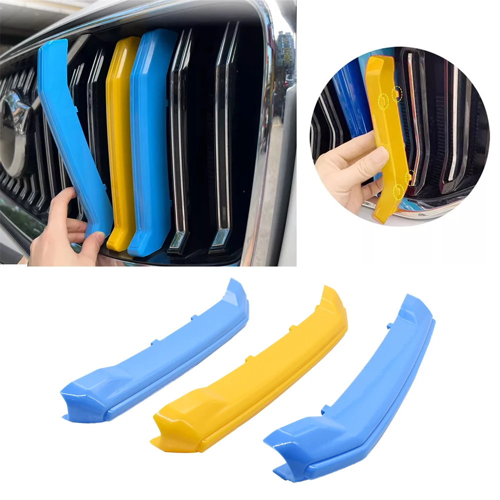 

For Volvo XC60 2018 2019 2020 2021 Front Grille Net Decoration Stripe Network Modified Stickers Center Grille Cover Trim