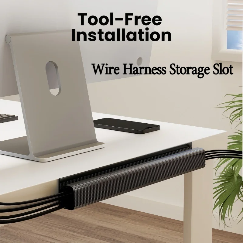 Gaming Desk Wire Harness Storage Slot Organizing Tool Hub Hidden Cables Wire Management Box for Neat Cable Management