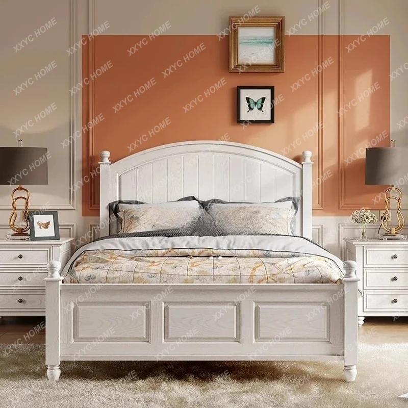

Q solid wood white single bed 1.2 meters bedroom complete set of furniture