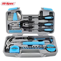 Hi-Spec 36-Piece Home DIY Hand Tool Set Screwdriver Bits Cutting Plier Household Tool Kit Blue Storage Case for Home Repair