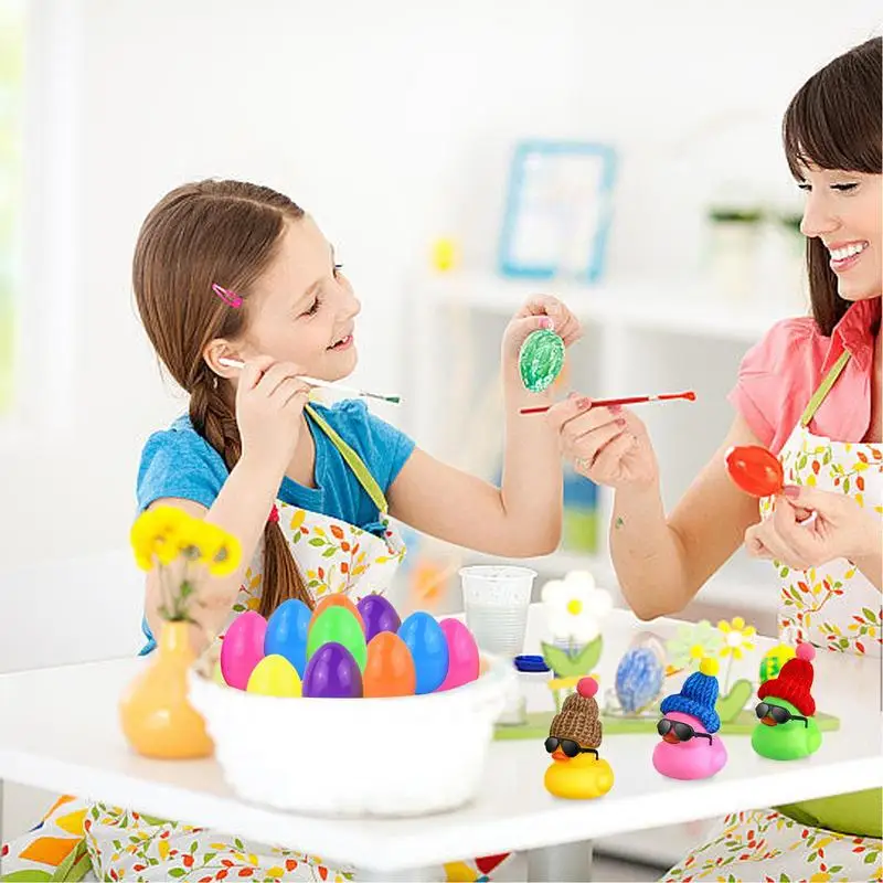 Mini Jouets de Canard en Caoutchouc pour ixde Pâques, Accessoire Lumineux et Coloré, Nouveauté Amusante