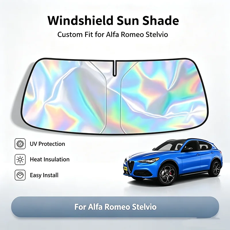 For Alfa Romeo Stelvio Foldable Front Windshield Sun Shade Reflective Sun Protection Cover Car Window