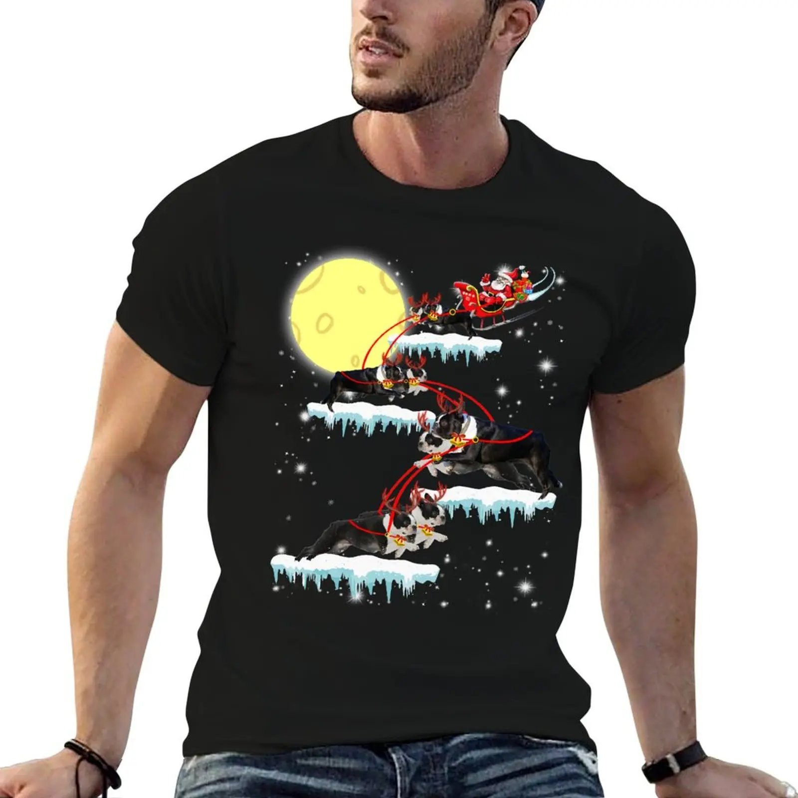 

Boston Terrier Reindeer Christmas Dog T-Shirt t shirts for man graphic funny funny t shirts man T-Shirt