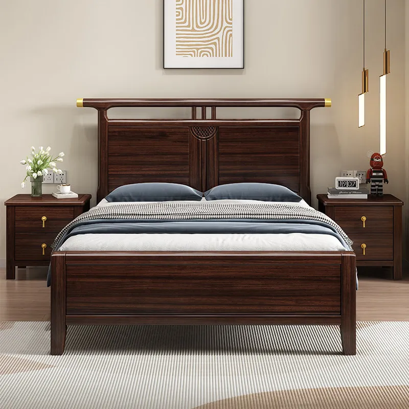 Grounded Oak Double Bed Frames Decoration Drawers Household Double Bed Frames Bedroom Solid Wood Cama Matrimoniales Furniture
