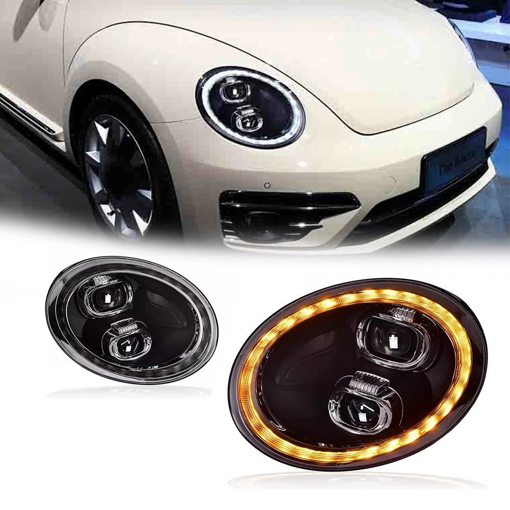 

Светодиодные фары для VW Beetle 13-22 в новом стиле, полностью светодиодные DRL, автомобильные фары в сборе, сигнал, автоаксессуары, модифицированная лампа