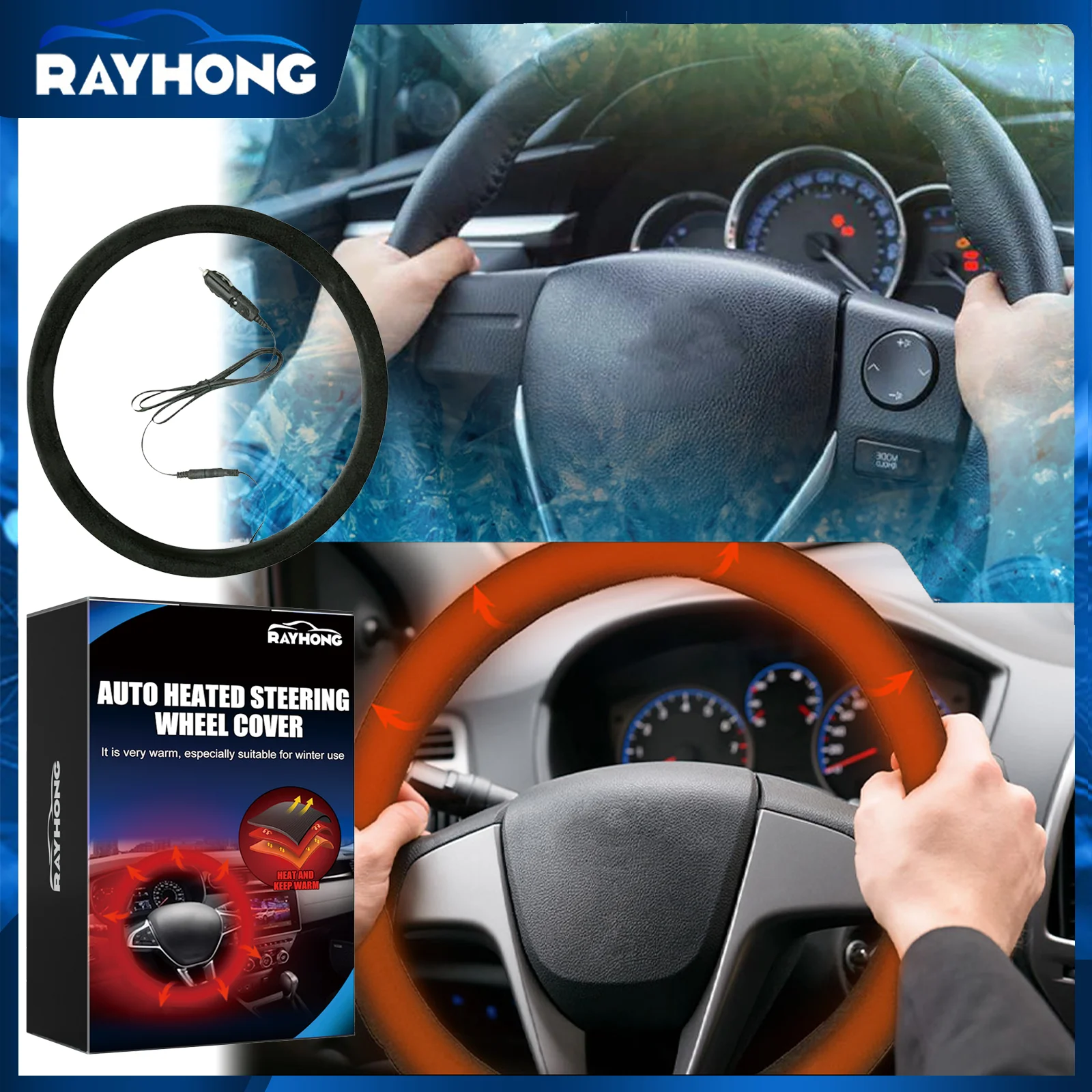 

Чехол нагреватель рулевого колеса, автоматическая теплая грелка для рук, универсальный размер, простая установка, автомобильная вилка, разморозка, защита от мороза, зимние перчатки