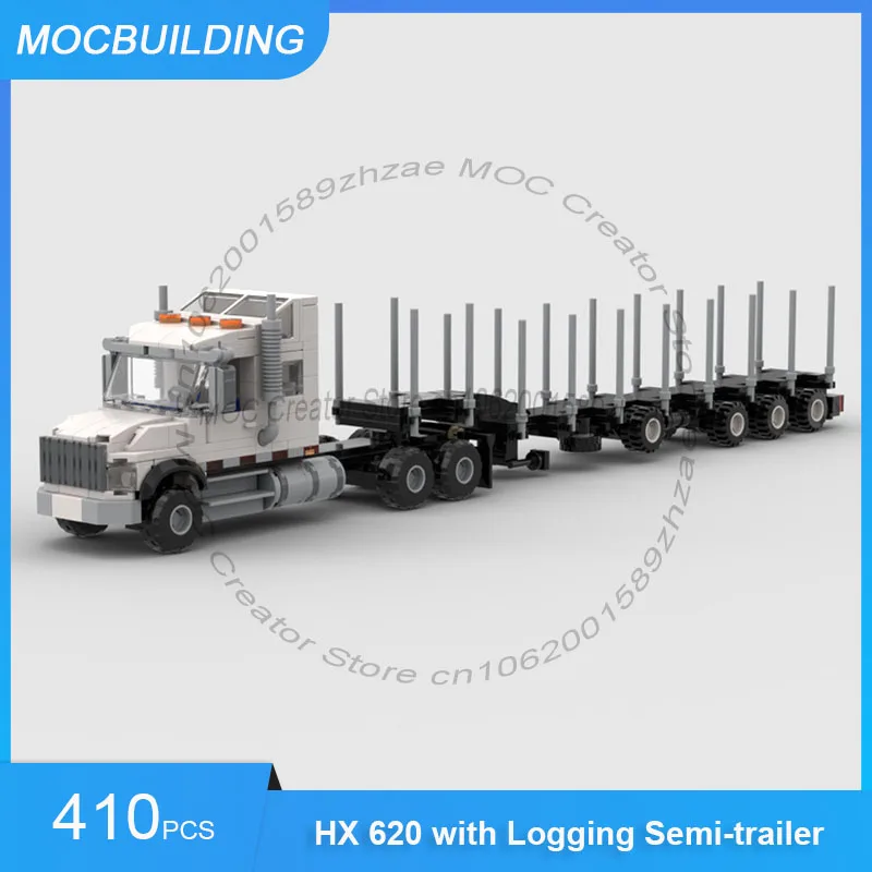 

MOC Building Blocks International HX 620 with Logging Semi-trailer Model Assemble Bricks City Cargo Creative Toys Gifts 410PCS