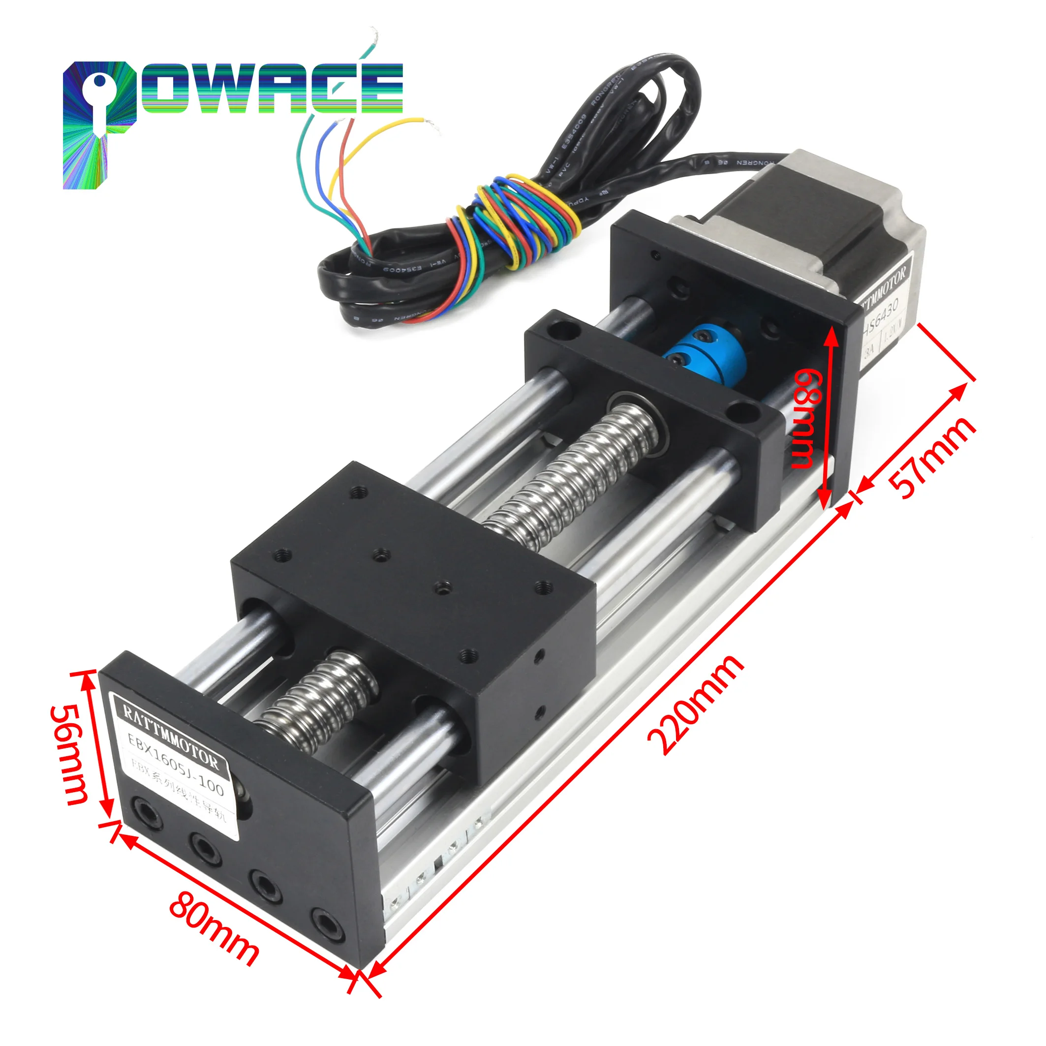 EBX1605J CNC جزء الخطي دليل السكك الحديدية المحرك SFU1605 الكرة اللولبية وحدة الحركة + Nema23 محرك متدرج