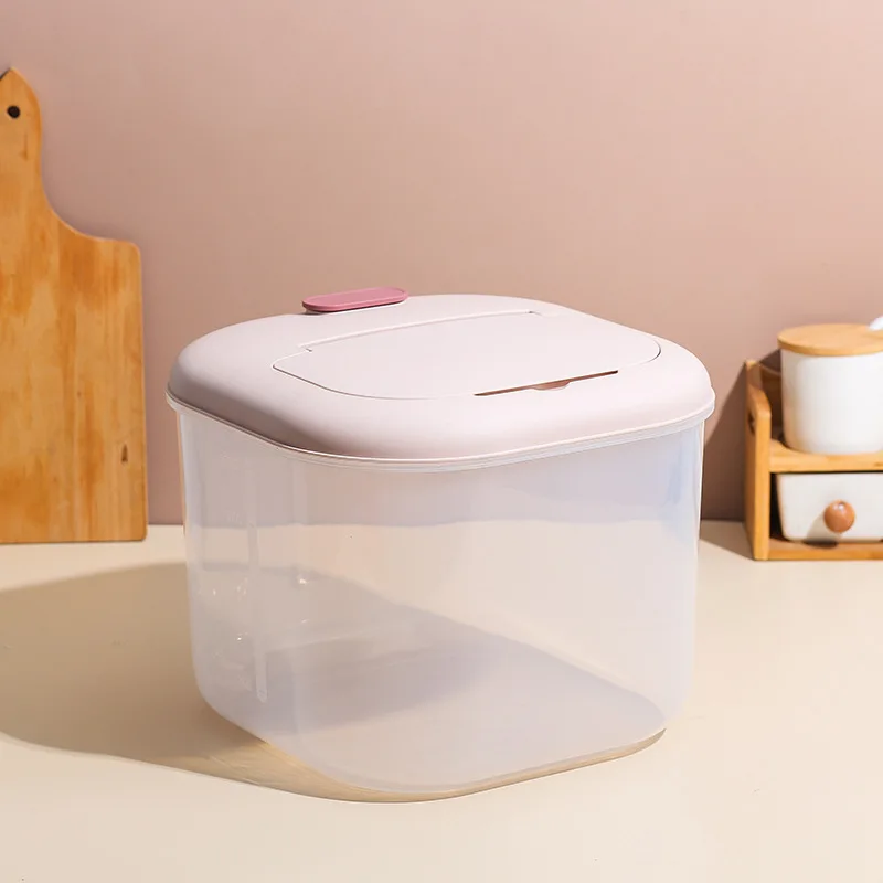 Promotion! 10L Kitchen Container Bucket Insect-Proof Moisture-Proof Rice Cylinder Grain Sealed Jar Pet Dog Food Store Box-B