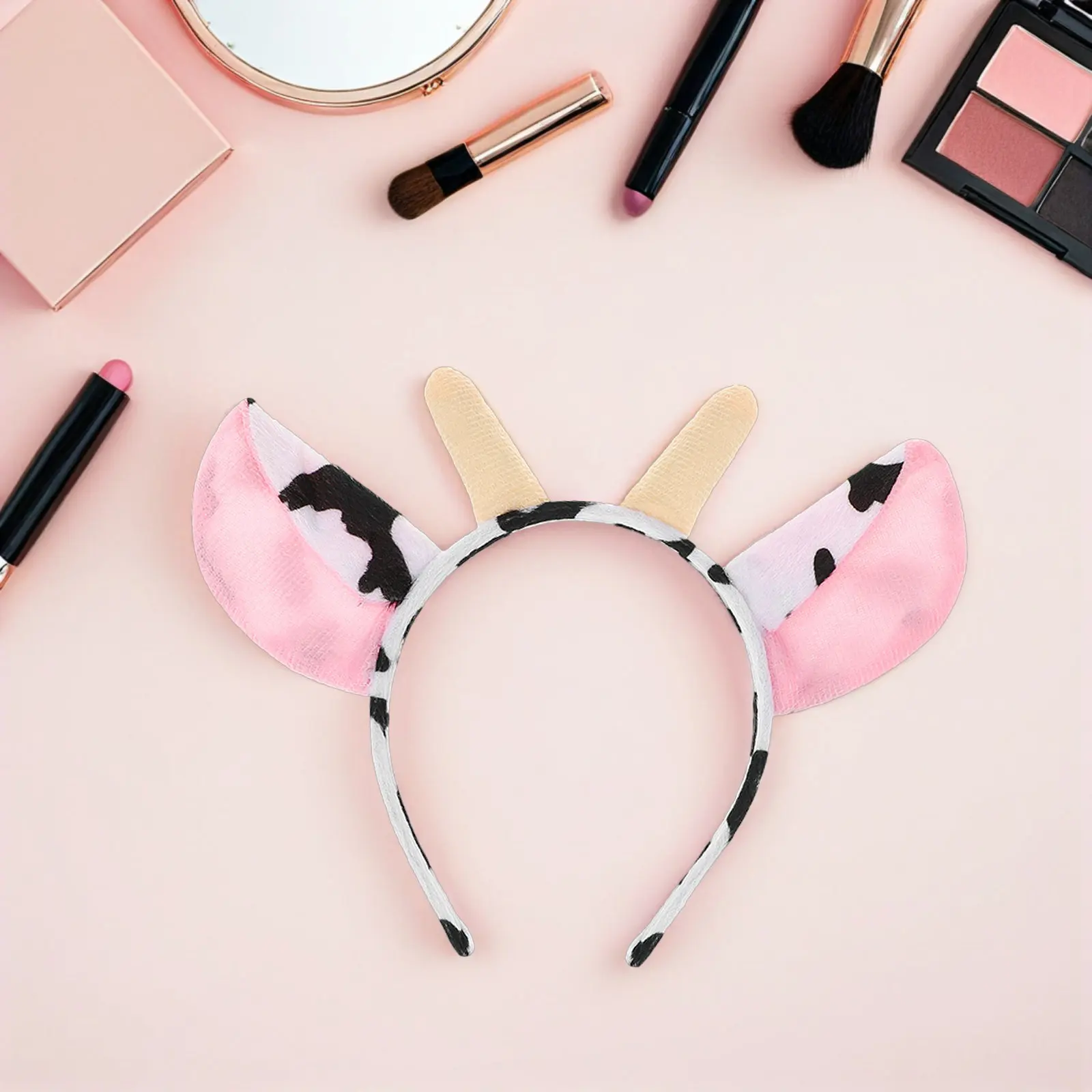 5 Peças Tiara de Orelhas de Vaca Macia, Acessório de Fantasia de Animal, Acessório de Cabelo para Festa, Acessório de Cosplay de Animal de Fazenda, Tiaras de Vaca para Crianças
