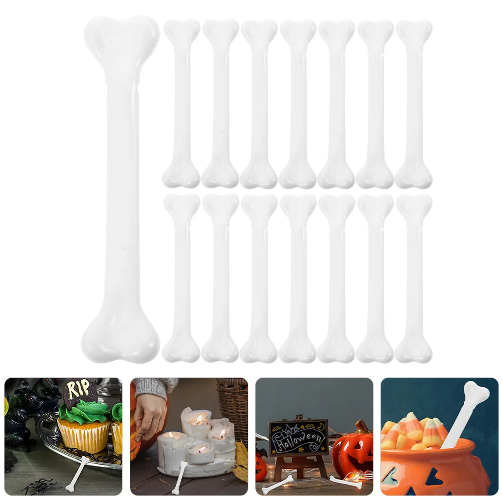 24 Pcs Halloween Bones Plastic Decor Human Props Tabletop Fake For Decoration