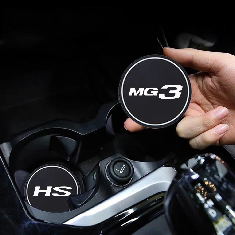 2Pcs Car Coaster Water Cup Bottle Holder Anti-slip Pad Mat Silica Gel Bottle Holder Pad For MG ZS GT HS MG3 MG6 MG7 Accessories