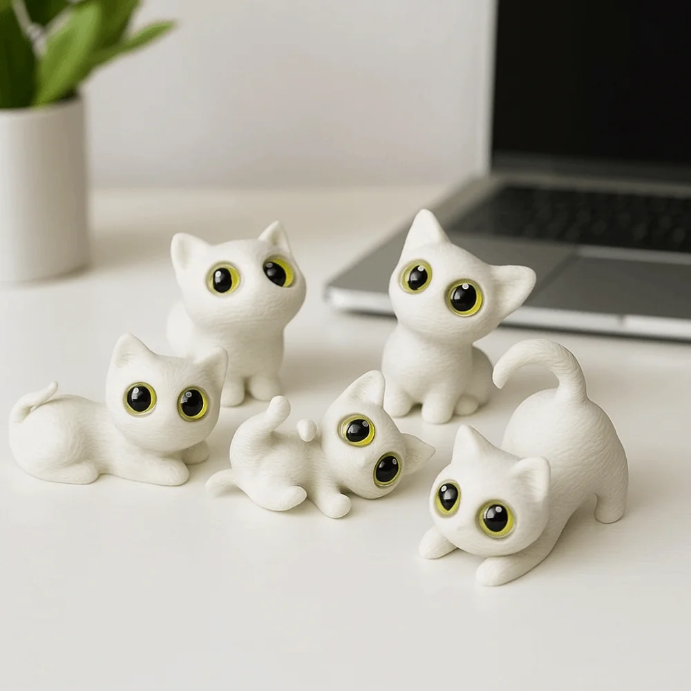 PLA Halloween Cat Anime Figure Model Ornament 3D Printed Cats Figurines Toys Collectible Handicraft