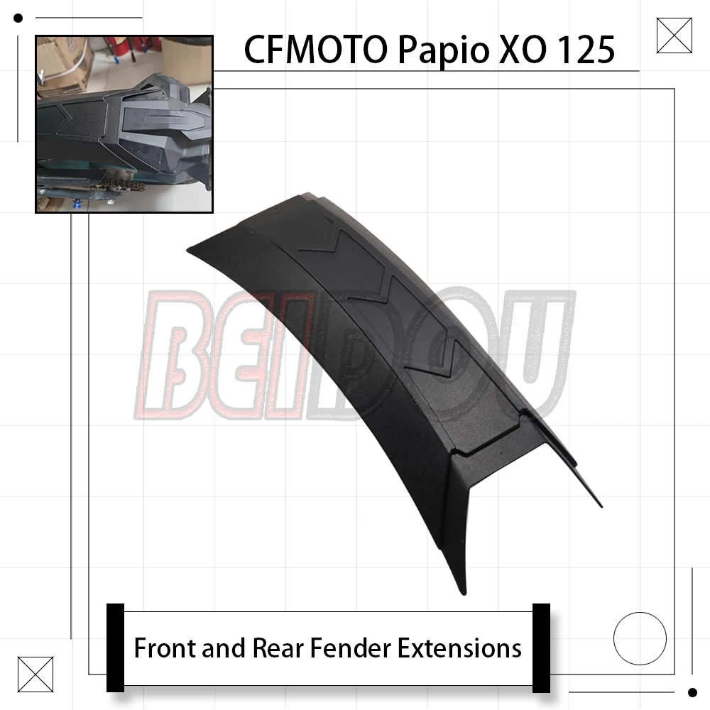

For CFMOTO Papio XO 125 XO125 Motorcycle Front And Rear Fender Extensions Water Flap Extension Rear Mudguard