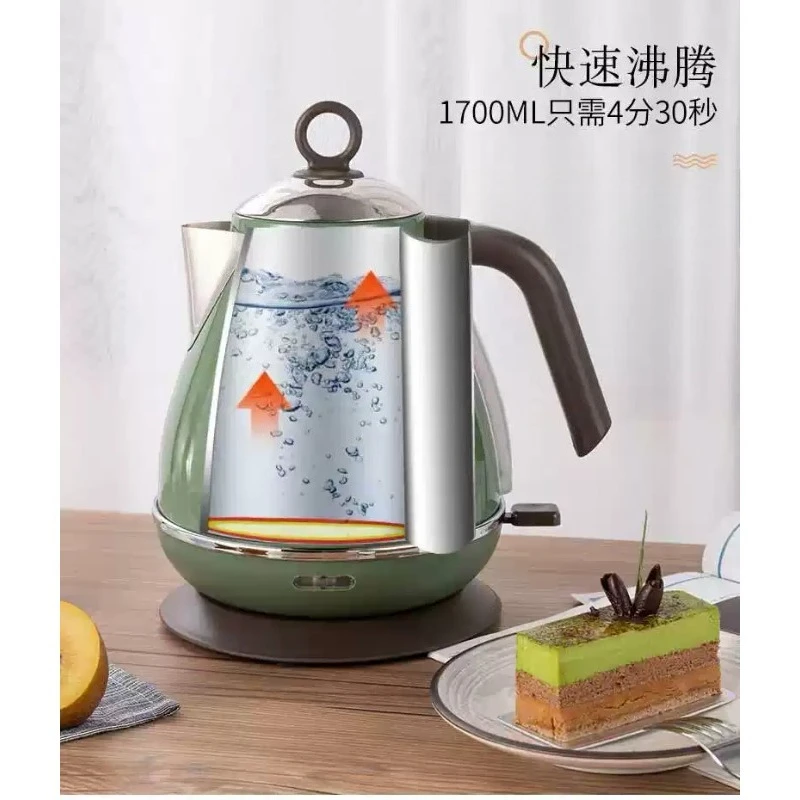 1.7L Retro 304 Stainless Steel Electric Kettle Temp Display Auto Power‑Off Boiling Water Teapot Kitchen Tool view 5