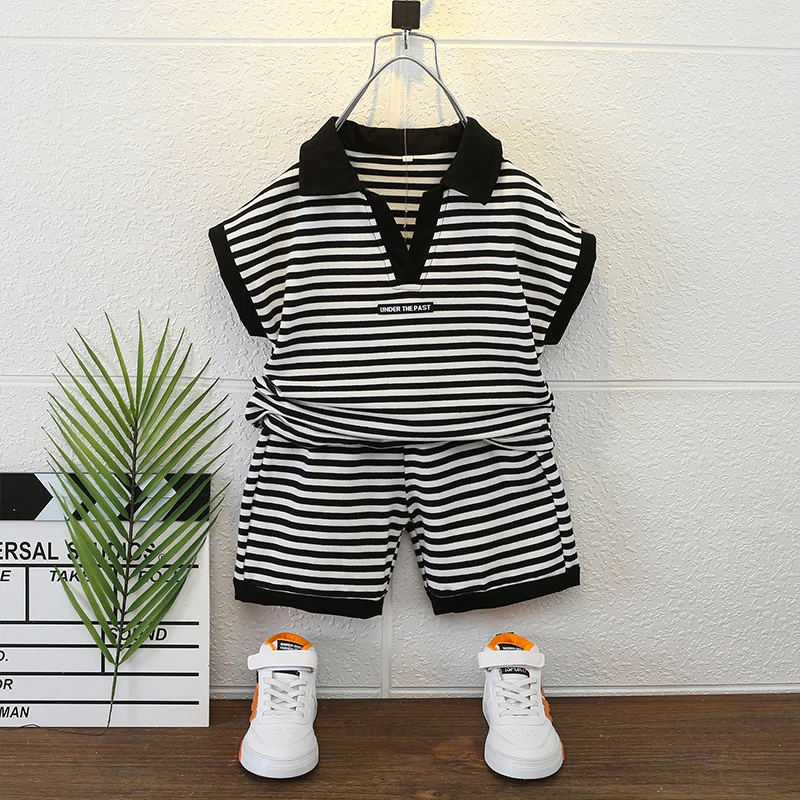

Baby Boy Clothes Set T-shirt+Shorts Kids Boy Summer Clothing Set Cute Striped Baby Boy Outfit Set Infant Toddler Tee Shirt Pants