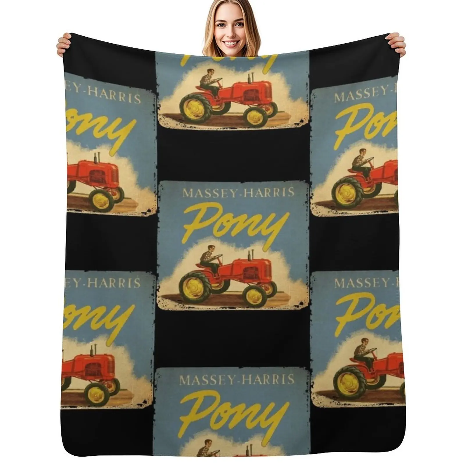 Massey Harris Pony vintage Tractor Throw Blanket Heavy Bed Fashionable Polar Extra Large Throw halloween Blankets