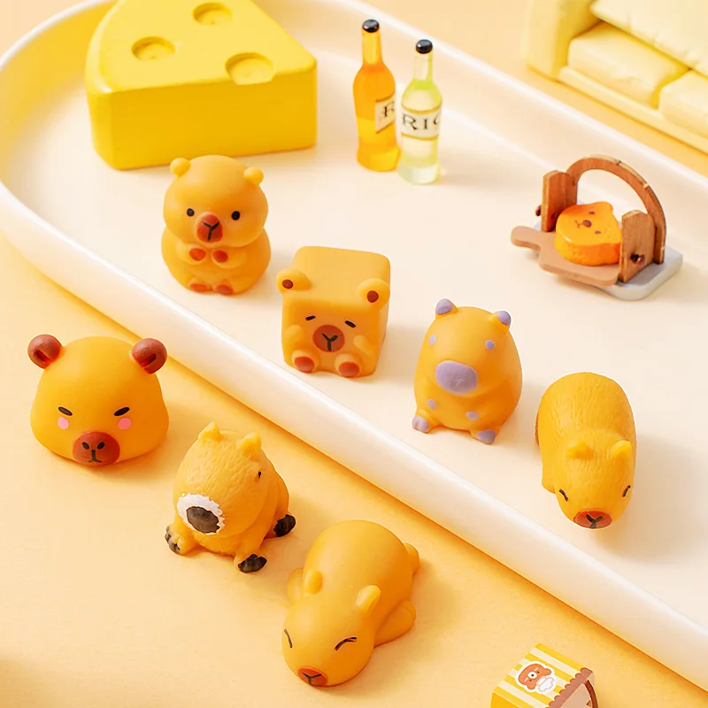 موتشي اسفنجي مكافحة الإجهاد اللعب Kawaii كابيبارا تاباس اسفنجي ضغط تململ اللعب الحسية الإجهاد الكرة حفلة هدية مكتب الديكور