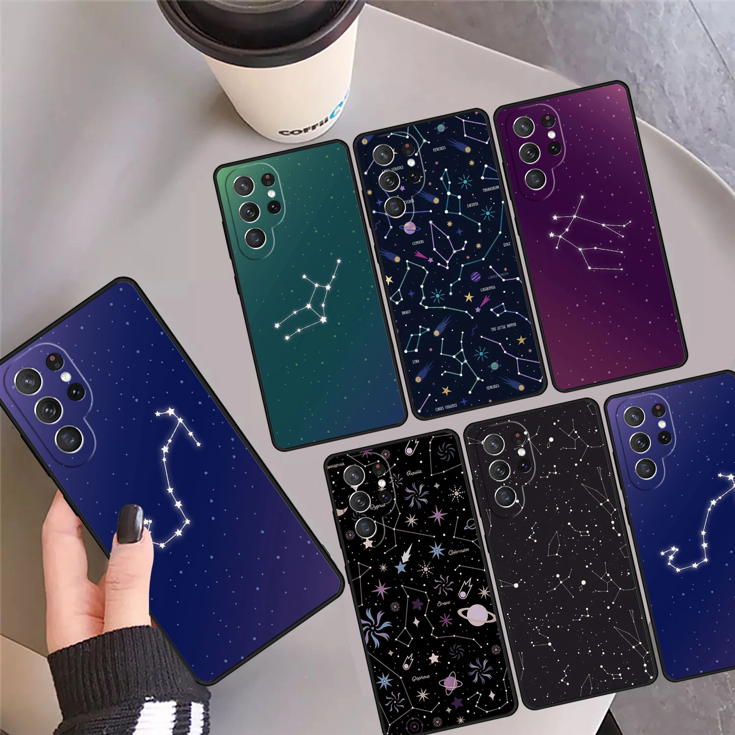 

Twelve constellations Phone Case Cover For Samsung Galaxy S24 Ultra 23 S22 Plus S21fe Lite S20 S8 S9 S10 Note 10 Pro Note 20