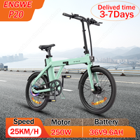 ENGWE P20 Electric Bicycle 250W Brushless Motor 36V9.6AH Lithium Battery Adult City Electric Bike Commuter Foldable Mini E-bike