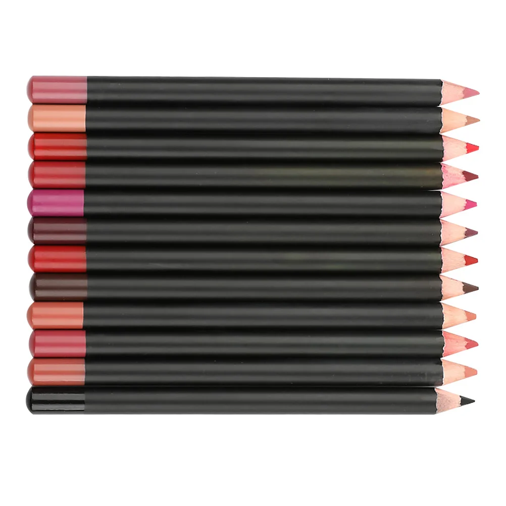 12Pcs Waterproof Makeup Lip Liner Pencils Long Lip Shaping Pencil Portable Easy Liner