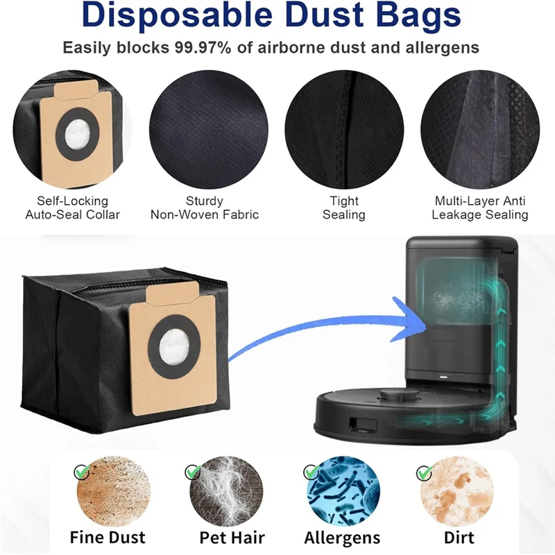 

B90B-Accessories Kit For Eufy X8 Pro Robot Vacuum Replacement Parts Main Side Brush Washable Filter Dust Bag Mop Pad