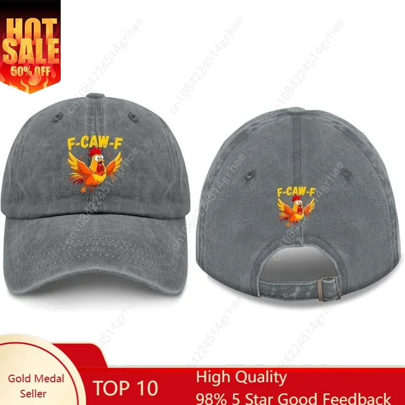

F-Caw-F Crow Chicken Funny Halloween Hats for Mens Baseball Caps Stylish Washed Running Hat