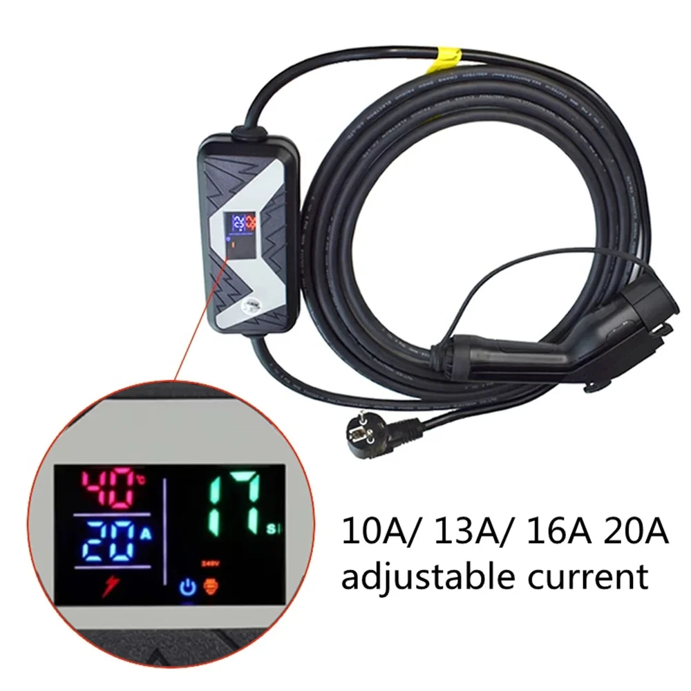 J1772 EV Charger Station ประเภท1ปลั๊ก EU Plug 20A 5M สาย EVSE ประเภท1 EV Charger สำหรับไฟฟ้าอุปกรณ์เสริมสำหรับรถยนต์สำหรับ Ford