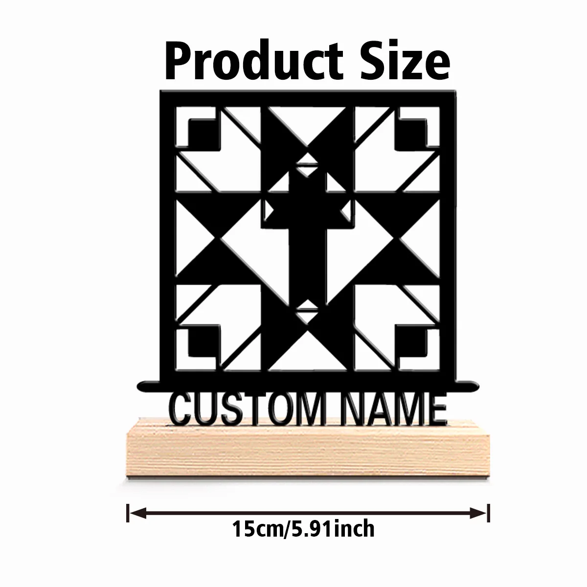 1pc Stylish Personalized Custom Patchwork cross iron Metal Statues Constellation enthusiast gift with wooden base perfect for b