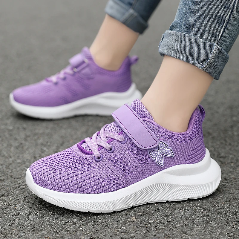 Niedliche Mädchen-Freizeitschuhe, leichte Mesh-Laufschuhe für Studenten und Kinder, flache, bequeme Wanderschuhe, rutschfest – Detail 10