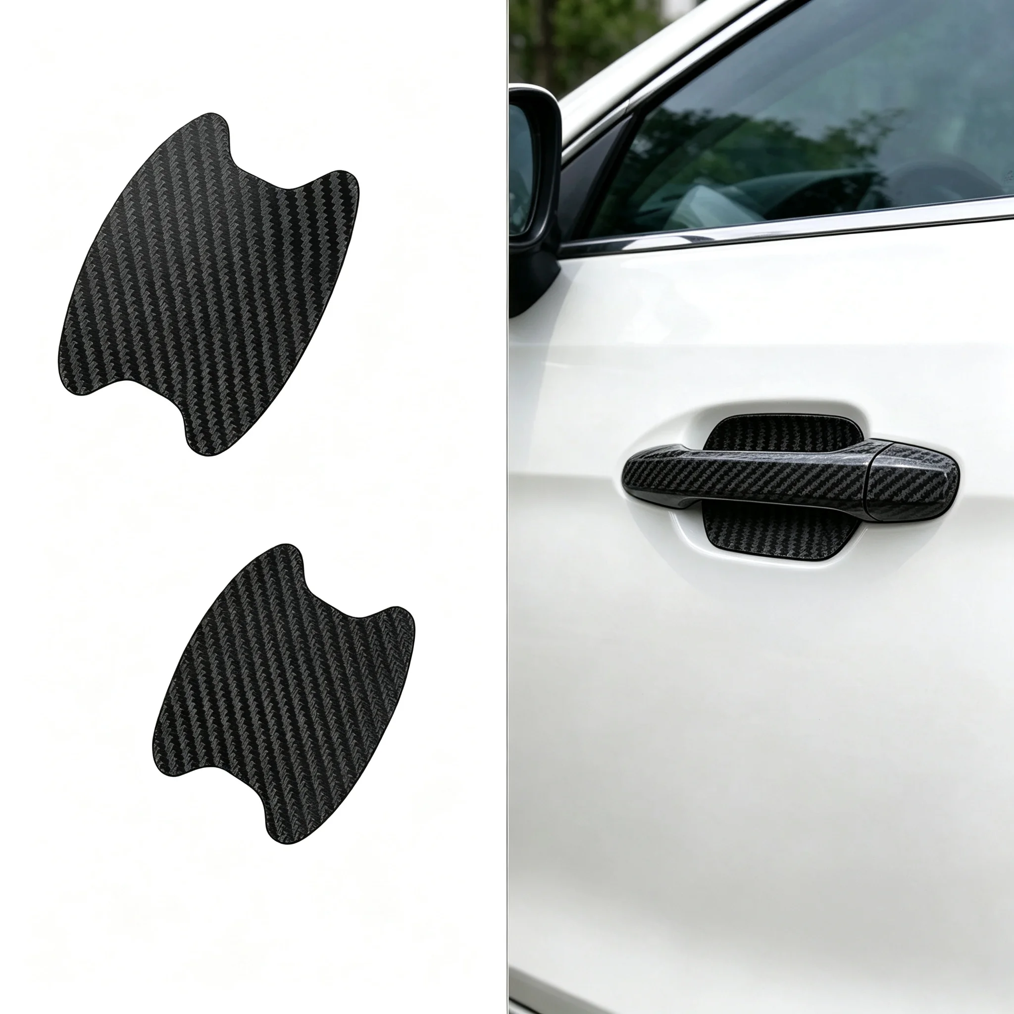 2012 Car door handle carbon fiber door sticker universal scratch car sticker handle protective film car sticker