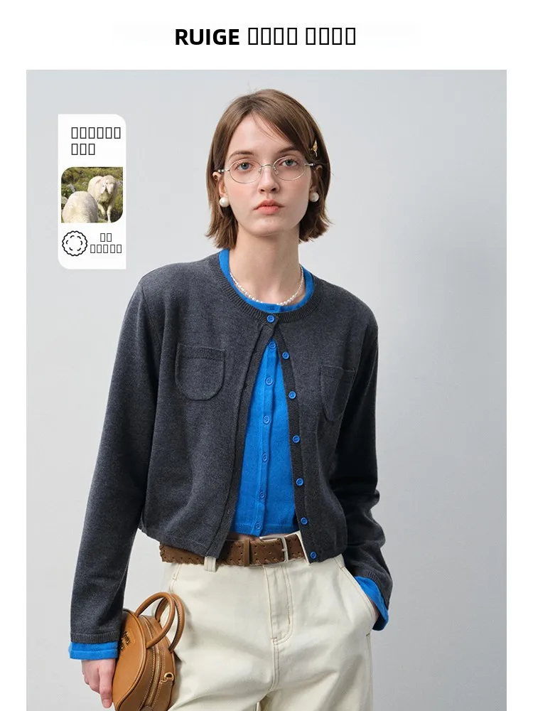 

Вязаный кардиган больших размеров с цветовыми блоками, повседневный, свободного кроя, на пуговицах, для полных женщин, весенний сезон