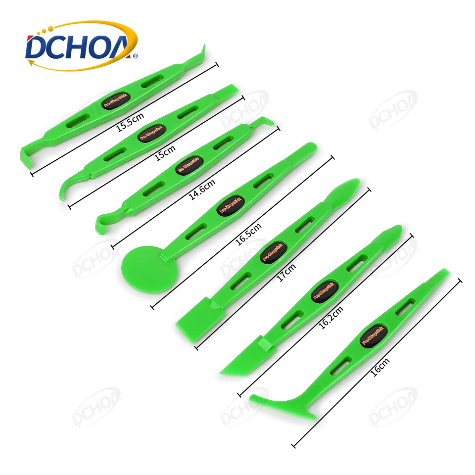 DCHOA Car Soft Squeegee Magnetic Wrap Stick 7 PCS Set Flexible Plastic Rods for Car Wrapping Vinyl Wrap Tucking Tools