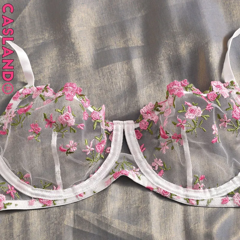 Immagine 6: Set di reggiseni Sexy sfoderati per le donne Ultra sottile trasparente See Through Bralette Set bracciali Push Up con ferretto Mujeres perizoma vendita