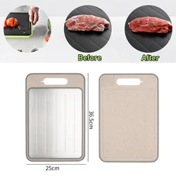 4 in 1 Defrosting Cutting Board Tray with Grater Sharpener Double Sided Chopping Board Frozen Meat Fish Food Tray Meat Tools